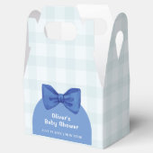 Niedlich Blue Arch Gingham Kariert Bow Boy Baby Du Geschenkschachtel (Geöffnet)