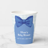 Niedlich Blue Arch Gingham Kariert Bow Boy Baby Du Pappbecher (Rückseite)
