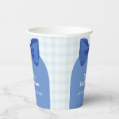 Niedlich Blue Arch Gingham Kariert Bow Boy Baby Du Pappbecher (Rechts)
