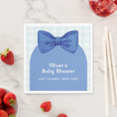 Niedlich Blue Arch Gingham Kariert Bow Boy Baby Du Serviette (Beispiel)