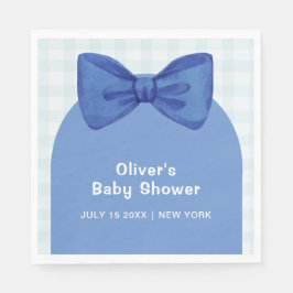 Niedlich Blue Arch Gingham Kariert Bow Boy Baby Du Serviette