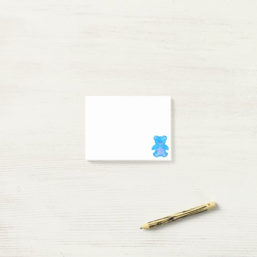 Niedlich Blue Baby Bear Custom Post-it Klebezettel (Auf Schreibtisch)