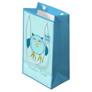 Niedlich Blue Baby Bowl Owl Custom Geschenktasche Kleine Geschenktüte