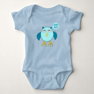 Niedlich Blue Baby Bowl Owl Custom Strampler
