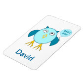 Niedlich Blue Baby Bowl Owl Magnet (Linke Seite)