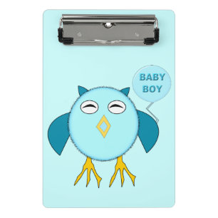 Niedlich Blue Baby Bowl Owl Mini Clipboard Klemmbrett