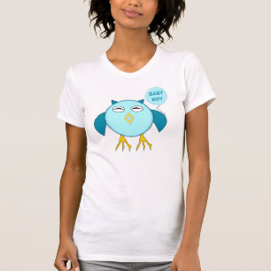 Niedlich Blue Baby Bowl Owl T Shirt
