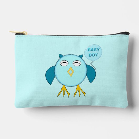 Niedlich Blue Baby Bowl Owl Zubehörtasche (Vorderseite)