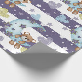 Niedlich Blue Baby Boy Baby Shower Baby Geschenkwr Geschenkpapier (Ecke)