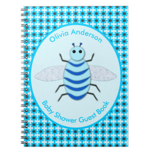Niedlich Blue Baby Boy Bee Custom Baby Shower Notizblock
