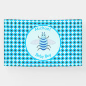 Niedlich Blue Baby Boy Bee Custom Banner (Horizontal)