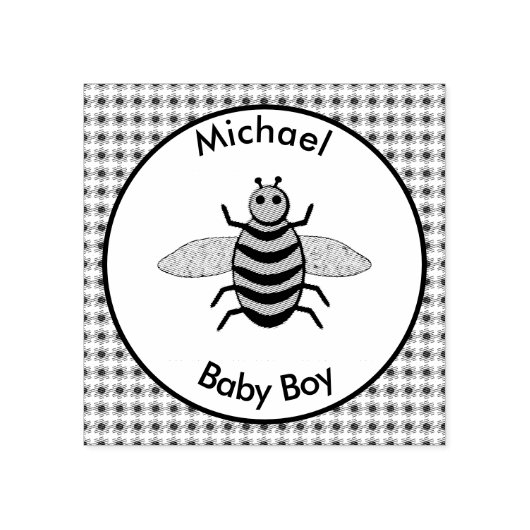 Niedlich Blue Baby Boy Bee Custom Gummistempel (Prägung)