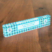 Niedlich Blue Baby Boy Bee Custom Namensplakette (Seite)