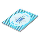Niedlich Blue Baby Boy Bee Custom Notizblock (Rotiert)