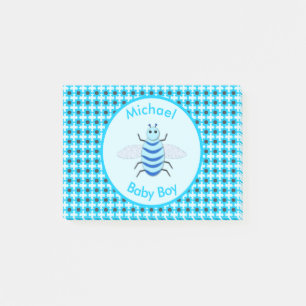 Niedlich Blue Baby Boy Bee Custom Post-it Klebezettel