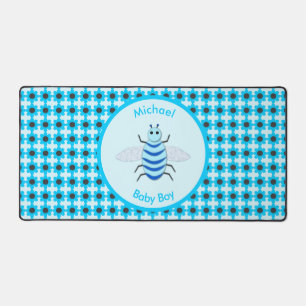 Niedlich Blue Baby Boy Bee Custom Schreibtischunterlage