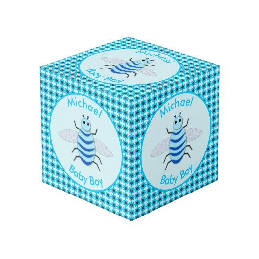Niedlich Blue Baby Boy Bee Custom Würfel (Vorderseite Schrägansicht)