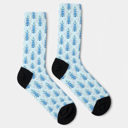 Niedlich Blue Baby Boy Bee Gemustert Socken (Rechts)
