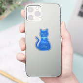 Niedlich Blue Baby Boy Cat Custom Aufkleber (Telefon)