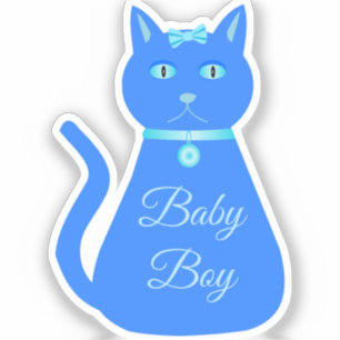 Niedlich Blue Baby Boy Cat Custom Aufkleber