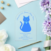 Niedlich Blue Baby Boy Cat Custom Baby Dusche Acryleinladungen (Insitu (Hochzeit))