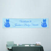 Niedlich Blue Baby Boy Cat Custom Baby Dusche Banner (Messeveranstaltung)