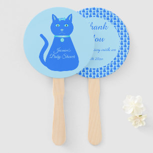 Niedlich Blue Baby Boy Cat Custom Baby Dusche Fächer