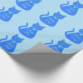Niedlich Blue Baby Boy Cat Custom Baby Dusche Geschenkpapier (Ecke)