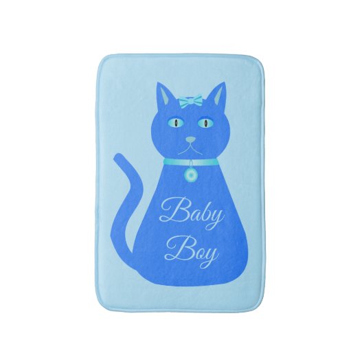 Niedlich Blue Baby Boy Cat Custom Badematte (Vorderseite Vertikal)