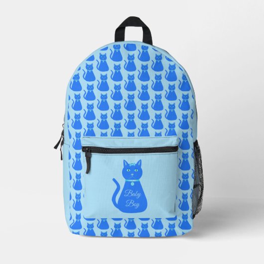 Niedlich Blue Baby Boy Cat Custom Bedruckter Rucksack (Vorderseite)