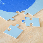 Niedlich Blue Baby Boy Cat Custom Birth Ankündigun Puzzle (Seite)