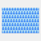 Niedlich Blue Baby Boy Cat Custom Gemustert Geschenkpapier Set (Vorderseite 3)