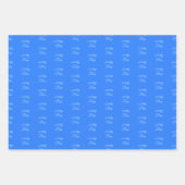 Niedlich Blue Baby Boy Cat Custom Gemustert Geschenkpapier Set (Vorderseite 2)