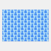 Niedlich Blue Baby Boy Cat Custom Gemustert Geschenkpapier Set (Vorderseite)