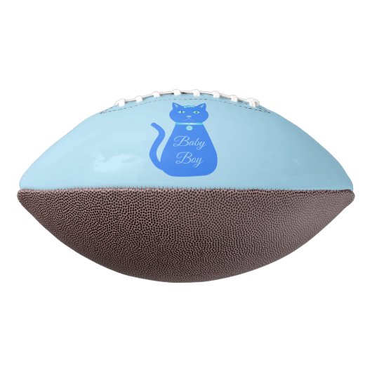 Niedlich Blue Baby Boy Cat Custom Gender Reveal Football (Gedreht 270)