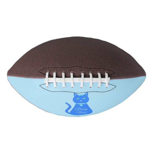 Niedlich Blue Baby Boy Cat Custom Gender Reveal Football (Vorderseite)