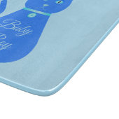 Niedlich Blue Baby Boy Cat Custom Gender Reveal Schneidebrett (Ecke)