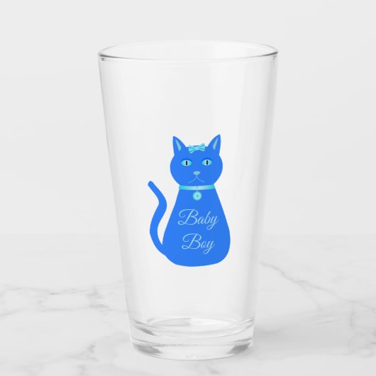 Niedlich Blue Baby Boy Cat Custom Glas (Vorderseite)