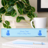 Niedlich Blue Baby Boy Cat Custom Junge Mutter Namensplakette