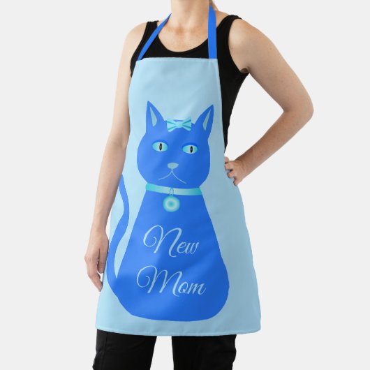 Niedlich Blue Baby Boy Cat Custom Junge Mutter Schürze (InSitu)