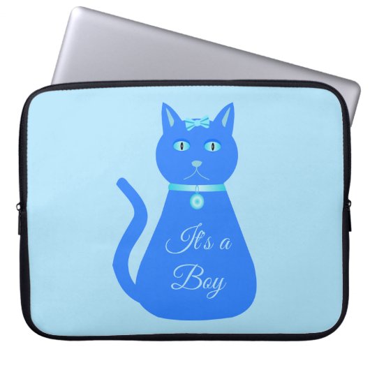Niedlich Blue Baby Boy Cat Custom Laptopschutzhülle (Vorderseite)