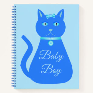 Niedlich Blue Baby Boy Cat Custom Notizblock