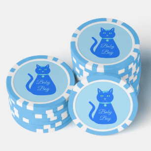 Niedlich Blue Baby Boy Cat Custom Pokerchips