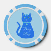 Niedlich Blue Baby Boy Cat Custom Pokerchips (Rückseite)
