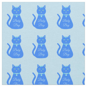 Niedlich Blue Baby Boy Cat Custom Stoff