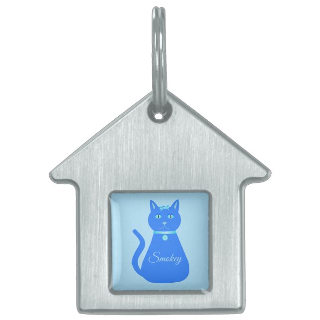 Niedlich Blue Baby Boy Cat Custom Tiermarke (Vorderseite)
