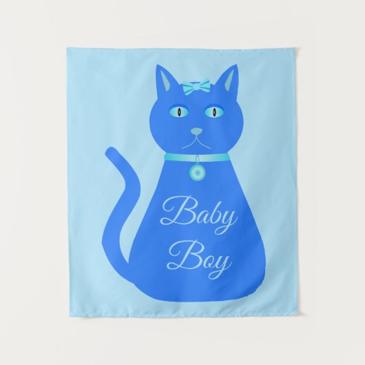 Niedlich Blue Baby Boy Cat Custom Wandteppich (Vorderseite)