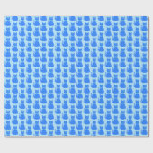 Niedlich Blue Baby Boy Cat Gemustert Geschenkpapier (Flach)