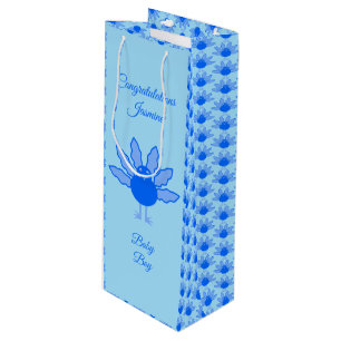 Niedlich Blue Baby Boy Erntedank Türkei Custom Geschenktüte Für Weinflaschen