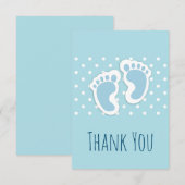 Niedlich Blue Baby Boy Feet Vielen Dank Dankeskarte (Vorne/Hinten)